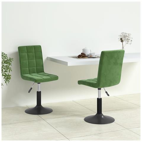 Lusso Casadino -  Sedie Da Pranzo Girevoli 2 Pz Verde Scuro In Velluto - Foto 8