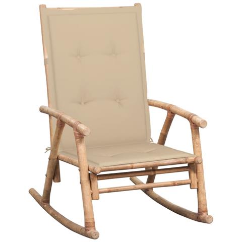 Sedia A Dondolo Con Cuscino In Bambù - Foto 2