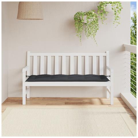 Cuscino Panca Giardino Antracite Mélange 150x50x7 Cm Tessuto - Foto 2