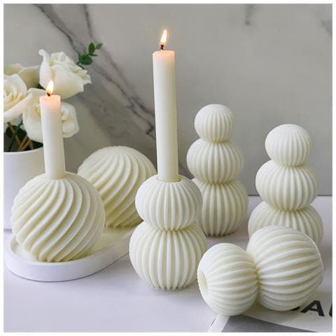 Stampo Per Candele A Sfera A Spirale - Stampo Geometrico In Silicone Per Artigianato In Resina - Foto 2