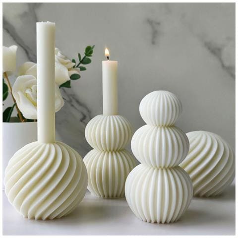 Stampo Per Candele A Sfera A Spirale - Stampo Geometrico In Silicone Per Artigianato In Resina - Foto 4