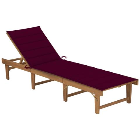 Lusso Casadino -  Lettino Prendisole Pieghevole Con Cuscino In Massello Di Acacia - Foto 2