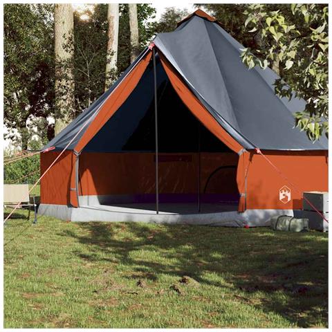 Tenda Familiare Tipi 10 Persone Grigia e Arancione Impermeabile - Foto 2