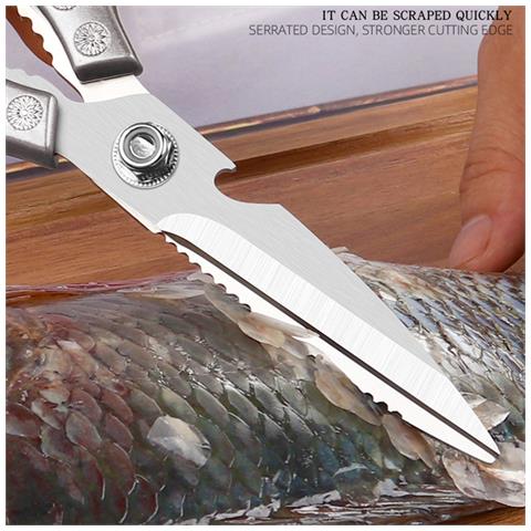 Forbici Da Cucina Per Impieghi Gravosi - Cesoie Multifunzionali Silver - Foto 3