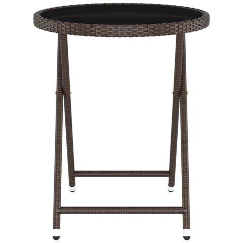 Set Bistrot Giardino 5 pz Polyrattan e Vetro Temperato Marrone - Foto 9