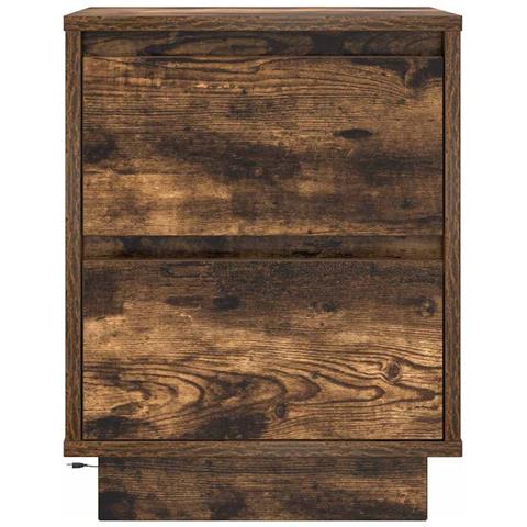 Comodini con Luci a LED 2 pz Rovere Fumo 38x34x50 cm - Foto 9