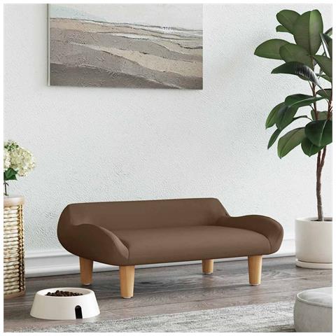 Lettino per Cani Marrone 70x40x24 cm in Tessuto - Foto 2