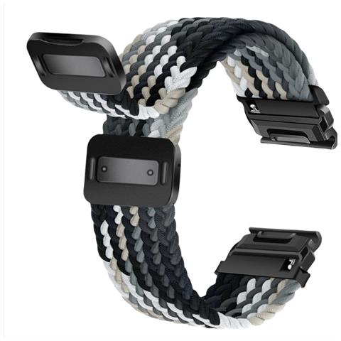 Cinturino Intrecciato In Nylon Elastico Con Fibbia Magnetica A Sgancio Rapido Compatibile Con Garmin Fenix Series Multicolor 26 Millimetri - Foto 3