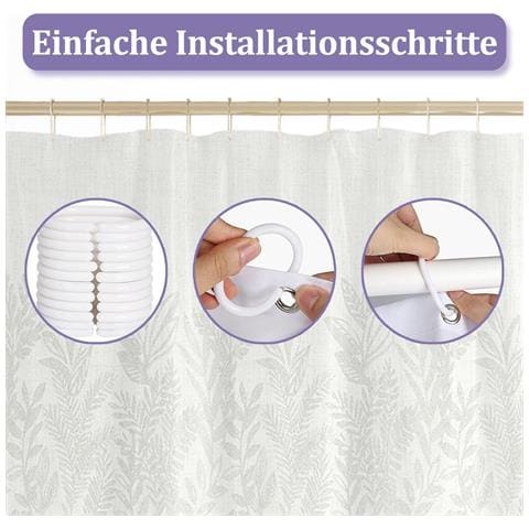 Tenda Da Doccia Impermeabile 180x180 Cm Bianca Foglie Tropicali Colorate - Foto 5