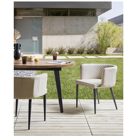 Set Di 2 Sedie Da Giardino Limasson Tessuto Beige - Foto 1
