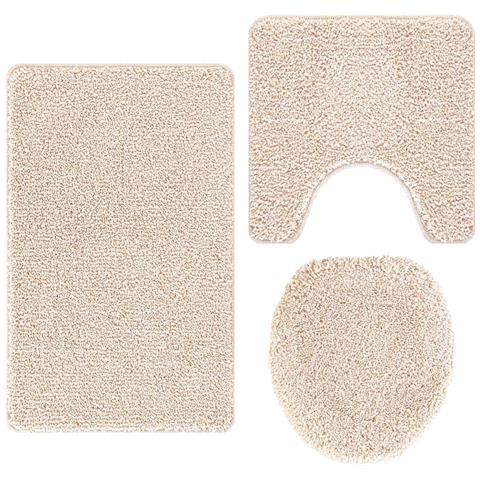 Tappeto da bagno 3 pcs Crema 50 x 50 cm Polipropilene - Foto 1