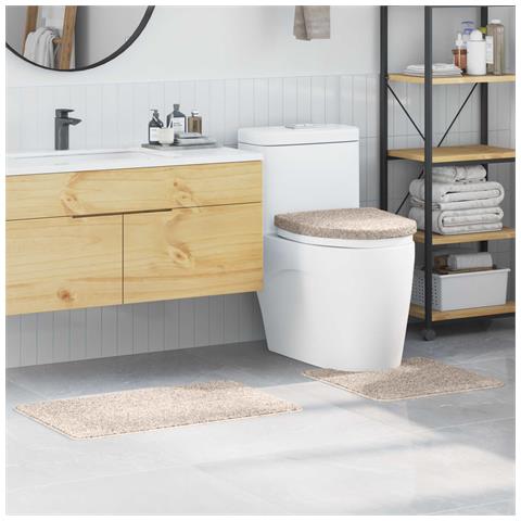 Tappeto da bagno 3 pcs Crema 50 x 50 cm Polipropilene - Foto 10