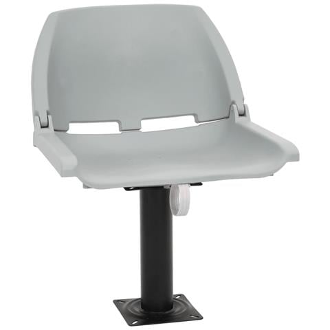 Set Sedile Barca Pieghevole 2pz Senza Cuscino Grigio 48x51x41cm - Foto 1