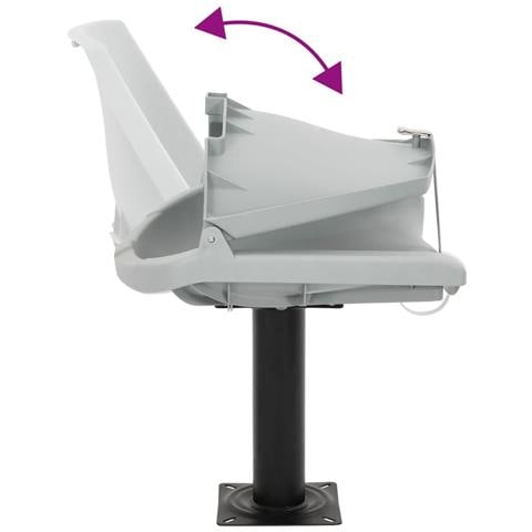 Set Sedile Barca Pieghevole 2pz Senza Cuscino Grigio 48x51x41cm - Foto 9