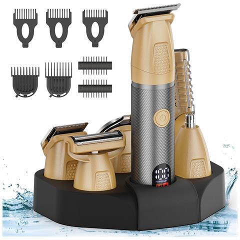 Tagliacapelli Multifunzionale 6-in-1 Impermeabile Con Base Di Ricarica Gold - Foto 2
