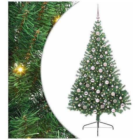 Albero di Natale artificiale con luci integrate Verde 210 cm - Foto 1