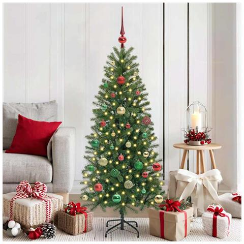 Albero di Natale artificiale con 150 LED Verde 150 cm PE e PVC - Foto 2