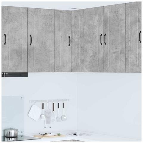 Pensile cucina Grigio cemento 57 x 57 x 80 cm Legno multistrato - Foto 2