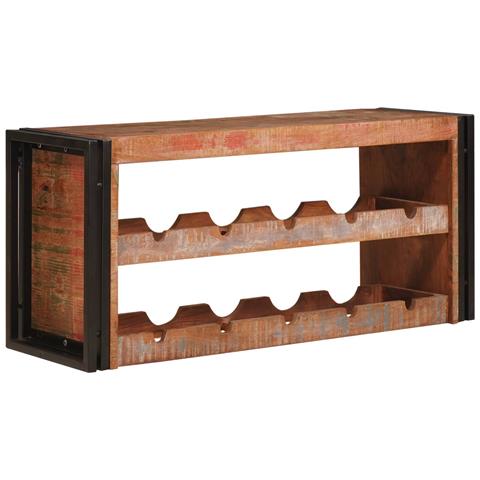 Portabottiglie 100 x 45 x 33 cm Legno massello riciclato - Foto 1