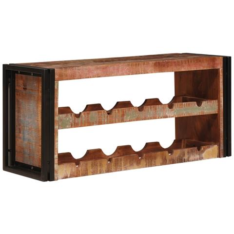 Portabottiglie 100 x 45 x 33 cm Legno massello riciclato - Foto 2