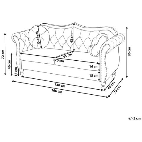 Divano 2 Posti Skien Velluto Tortora - Foto 6
