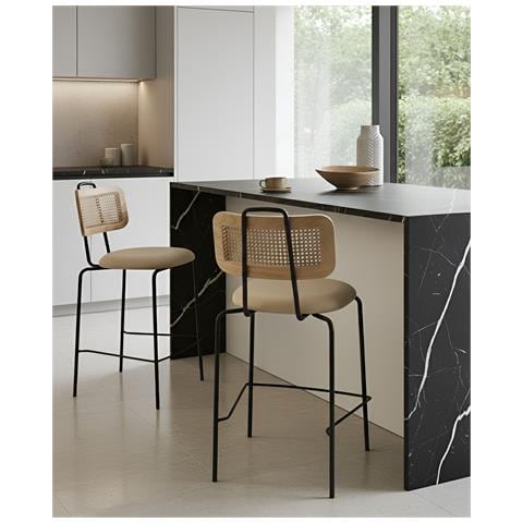 Set Di 2 Sedie Alte Adelanto Beige Chiaro - Foto 1