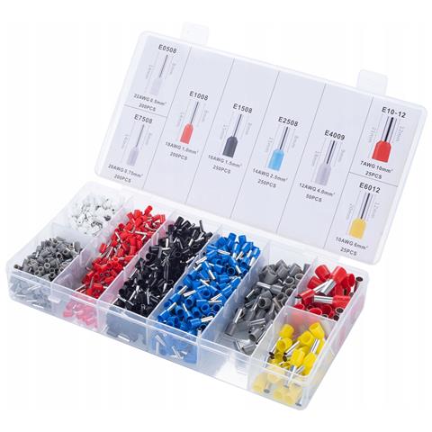 Zaciskatrice Per Capicorda Isolati + 1200 Capicorda + Spelafili Automatico Con Crimpatrice Terminali | Gamma 0,25-10 Mm² | Set Completo Per Elettricisti - Foto 8