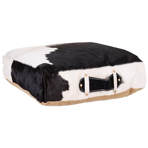 Cuscino In Pelle Bianco /nero 48x10x48h - Foto 1