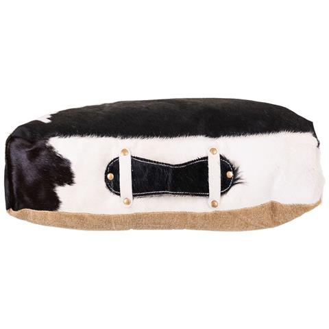 Cuscino In Pelle Bianco /nero 48x10x48h - Foto 2