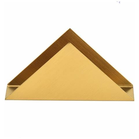 Porta Tovaglioli Triangolare In Acciaio Inox Minimalista Moderno - Elegante Dispenser Di Tovaglioli Gold - Foto 1