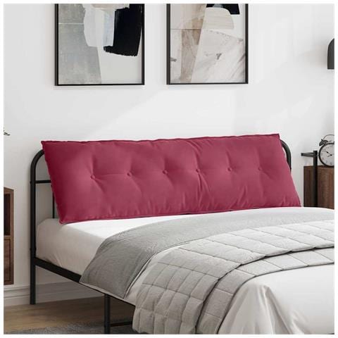 Cuscino per Schiena Rosso Vino 160 x 50 cm Tessuto in Cords - Foto 2