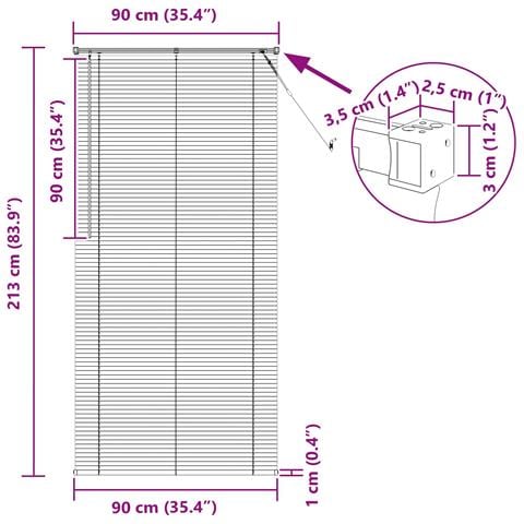 Tenda Veneziana Regolabile Nero 213 x 90 cm PVC - Foto 9