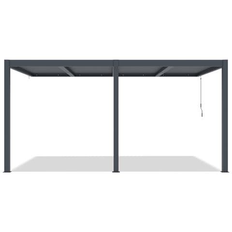 Pergola Bioclimatica Agosta 5x3, Addossata A Parete, Altezza 250cm - Alluminio Grigio - Foto 2