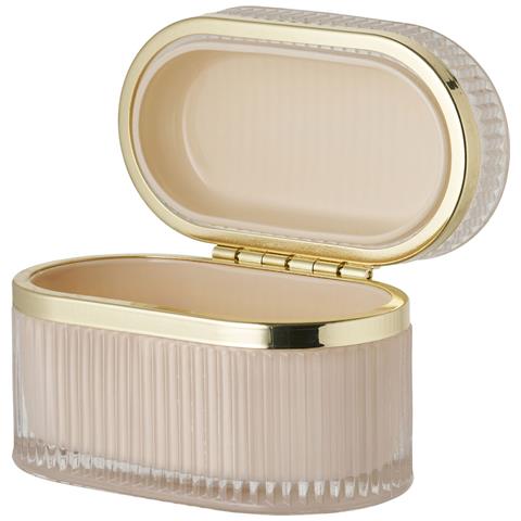 Scatola Con Coperchio Love In Vetro Costolato Nude E Ottone - Foto 2