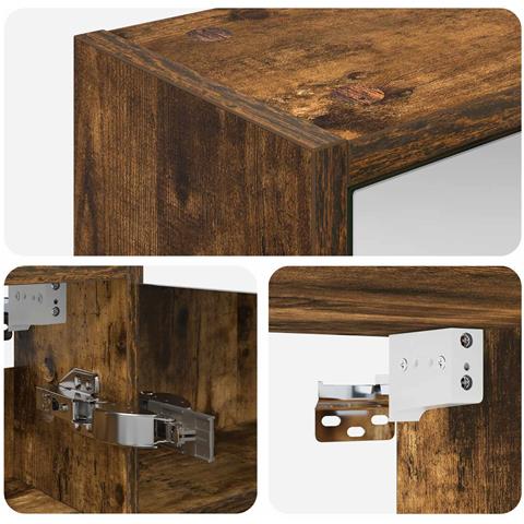Mobiletto per specchio da bagno Rovere fumé 43 x 16 x 62.5 cm - Foto 9