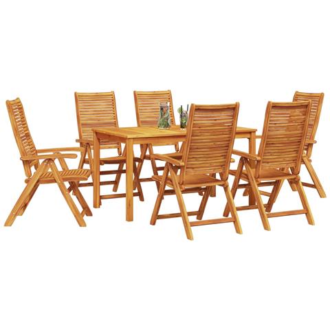 Set da Pranzo per Giardino 7 pcs Marrone - Foto 2