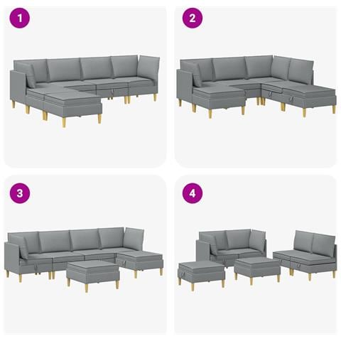 Set di divani modulari con spazio di archiviazione 6 pcs - Foto 9