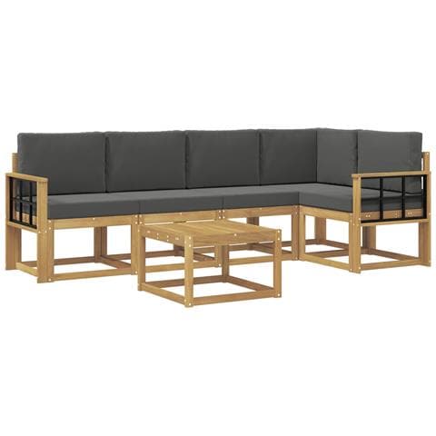 Set di divani da esterno con cuscino 6 pcs Bianco e Antracite - Foto 1