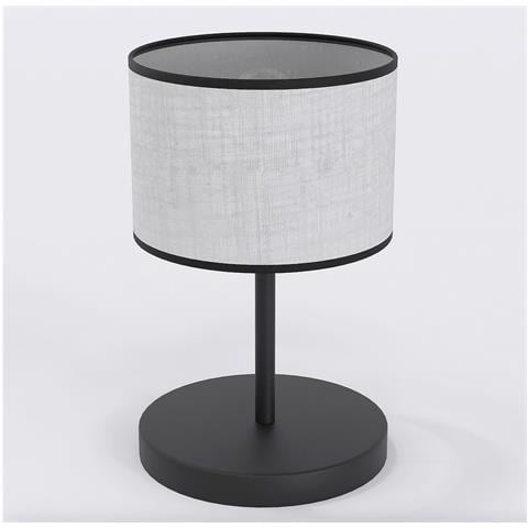 Lampada Da Tavolo Eco In Acciaio Nero Con Paralume Grigio - Foto 1