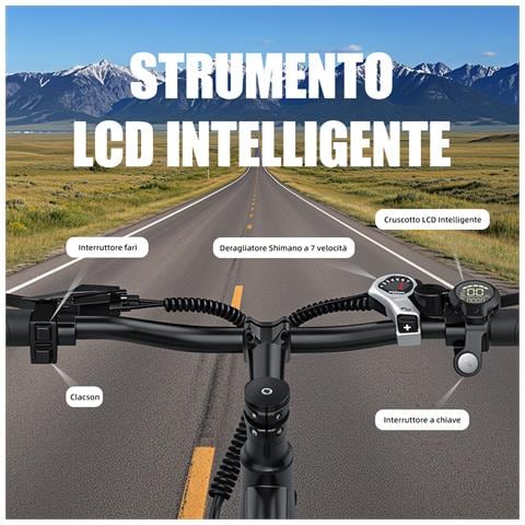 Bicicletta Elettrica Q7 26 Pollici E-bike 250W Batteria Rimovibile 36V10Ah 7 Velocità Autonomia 30-50km LCD - Foto 2