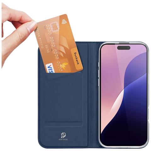 Custodia Per Iphone 16 Pro Max Con Copertura A Libro E Slot Per Schede - Blu - Foto 1