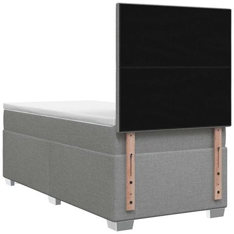 Letto box spring con materasso Grigio Chiaro 90 x 200 cm - Foto 9