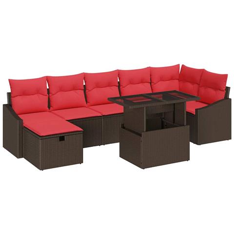 Set Divano da Giardino 8 pz polyrattan - Foto 1
