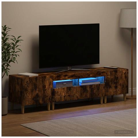 Mobile TV LED a 5 pezzi Rovere Fumo Legno ingegnerizzato - Foto 9