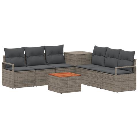 Set di divani 8 pz Grigio e Grigio Scuro - Foto 1