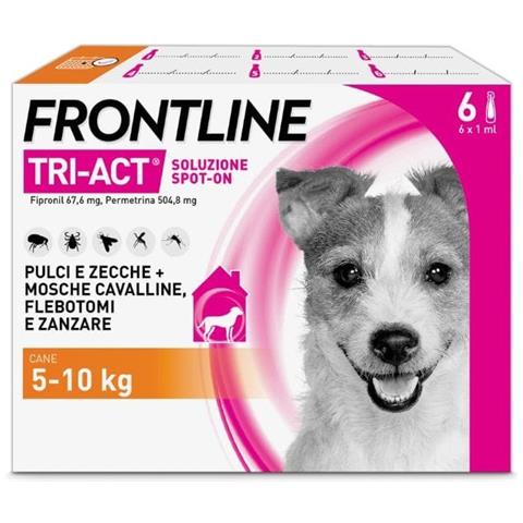 Tri Act X6 Pipette, Antiparassitario per Cani e Cuccioli (Taglia S 5 10 kg) Contro Pulci, Zecche, Zanzare, Pappataci e Leishmaniosi - Foto 1