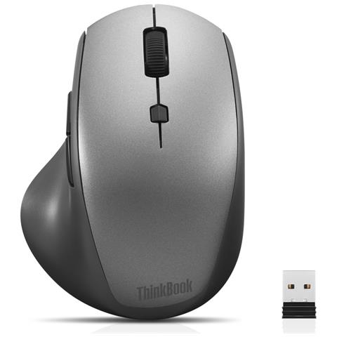 Mouse Wireless Thinkbook Ottico con 6 Tasti 2400 DPI Colore Nero - Foto 2