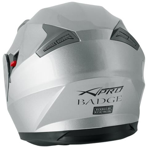 Casco Integrale Moto Scooter Visierino Parasole Touring Argento Xs - Foto 5