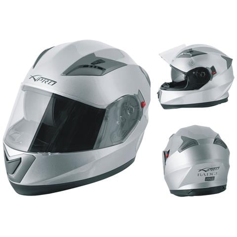 Casco Integrale Moto Scooter Visierino Parasole Touring Argento Xs - Foto 1