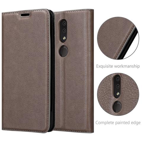 Custodia Compatibile Con Nokia 4.2 In Bruno Caffè - Coperchio Protettiva Con Chiusura Magnetica, Funzione Stand E Tasca Per Le Carte - Foto 2